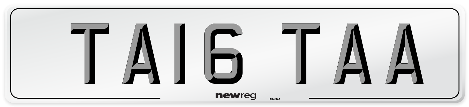 TA16 TAA Number Plate from New Reg